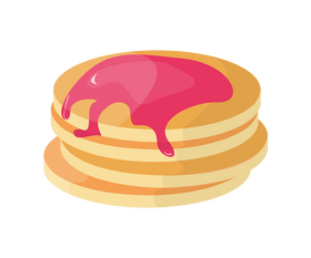 Cartoon pancakes with raspberry jam clipart