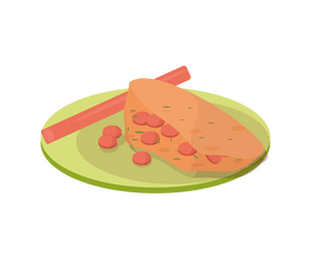 Breakfast with omelet with sausage clipart