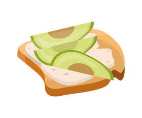 Free breakfast with avocado toast clipart