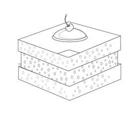 Mini chocolate cake black and white clipart