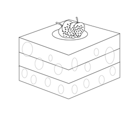 Free cheesecake black and white clipart