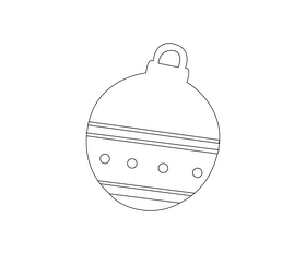 Christmas tree decoration toys black and white clipart