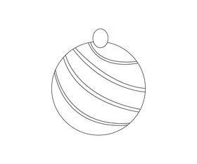 Cartoon Christmas toy black and white clipart