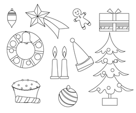 Free Christmas symbol black and white vector