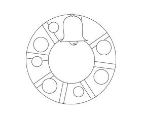 Christmas wreath black and white clipart