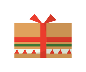 Christmas present, wrapped Christmas gift clipart