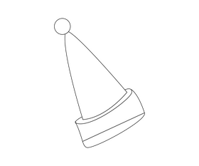 Free Christmas hat, Santa hat black and white clipart