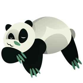 Panda sleeping clipart