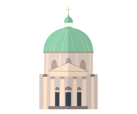 Cartoon Frederik's Church, Copenhagen, Denmark clipart