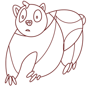 Cartoon panda animal black and white clipart