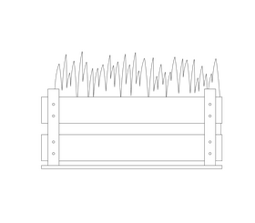 Grass in garden box clipart black and white clipart