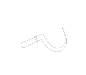 Cartoon sickle black and white clipart