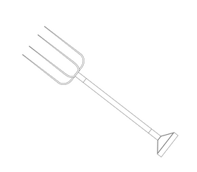 Farm gardening pitchfork black and white clipart