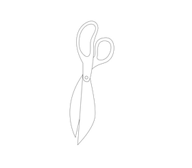 Cartoon gardening scissors black and white clipart