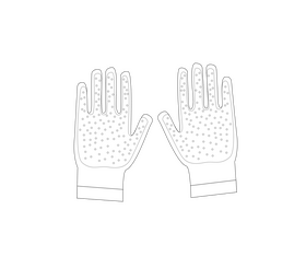 Garden gloves illustration black and white clipart