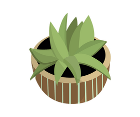 Aloe vera plant in a pot clipart