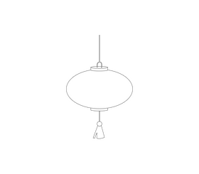 Japanese lantern black and white clipart