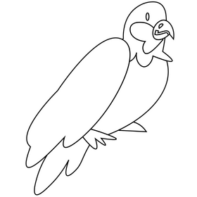 Parrot cartoon black and white clipart