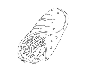 Shawarma illustration black and white clipart