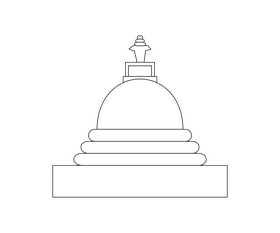 Japanese Peace Pagoda, Sri Lanka black and white clipart