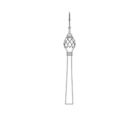 Colombo Lotus Tower, Sri Lanka black and white clipart
