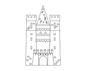 Gate of Spalen, Basel, Switzerland black and white clipart