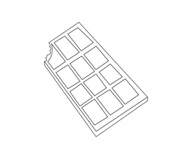 Swiss chocolate bar black and white clipart