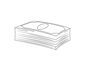 Cartoon money black and white clipart