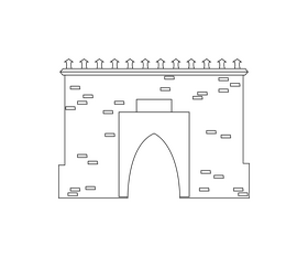 Bab el Bhar, Tunis, Tunisia black and white clipart