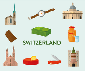 Switzerland icons vector
