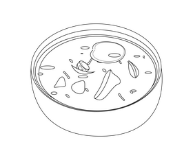 Cartoon Ukrainian borscht black and white clipart