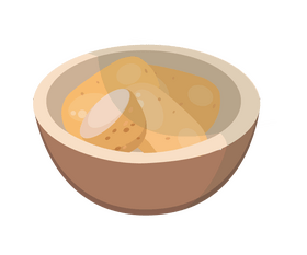 Potato in bowl clipart
