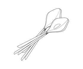 Onion with roots black and white clipart