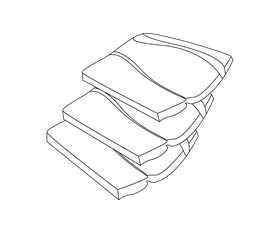 Animal fat slices black and white clipart