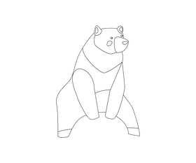 Bear black and white clipart