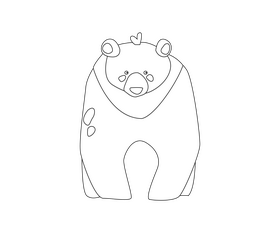 Bear black and white clipart