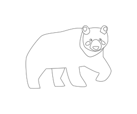 Walking bear free black and white clipart