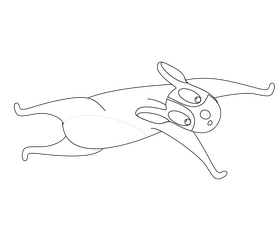 Jumping dog black and white clipart