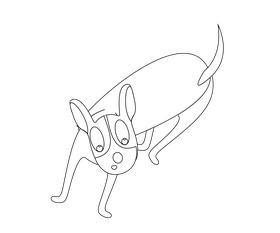 Dog cartoon black and white clipart
