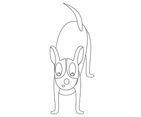Dog black and white clipart