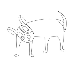 Cartoon dog black and white clipart