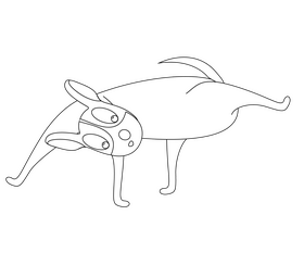 Surprised dog black and white clipart