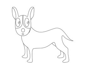 Cartoon surprised dog black and white clipart