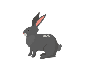 Dark hare, jackrabbit clipart