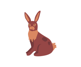 Cute hare, cartoon jackrabbit clipart
