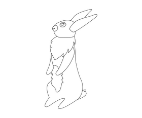 Free hare black and white clipart