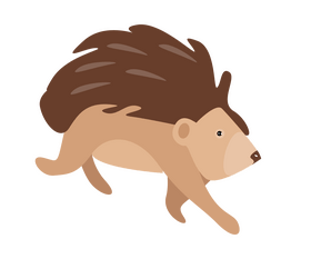 Walking hedgehog clipart