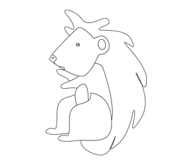 Hedgehog illustration black and white clipart