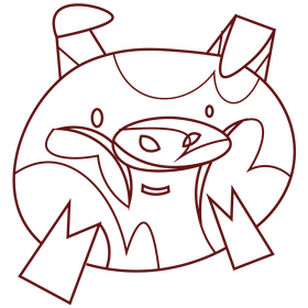 Pig cheeks black and white clipart