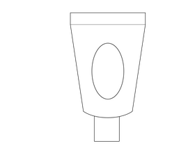 Tone cream cosmetics tube black and white clipart